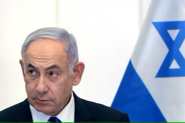 Perdana Menteri Israel Benjamin Netanyahu menghadiri rapat kabinet di Bible Lands Museum di Yerusalem pada 5 Juni 2024. Foto via REUTERS 