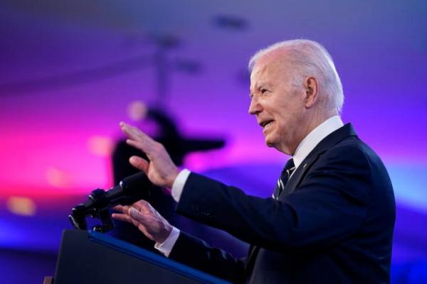 Presiden Joe Biden berpidato pada konferensi tahunan Everytown for Gun Safety Action Fund di Washington, AS, 11 Juni 2024. REUTERS 