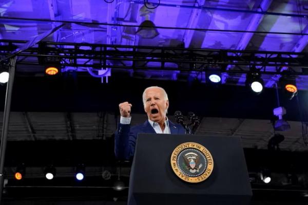 Presiden AS Joe Biden berbicara selama kampanye di Raleigh, North Carolina, AS, 28 Juni 2024. REUTERS 