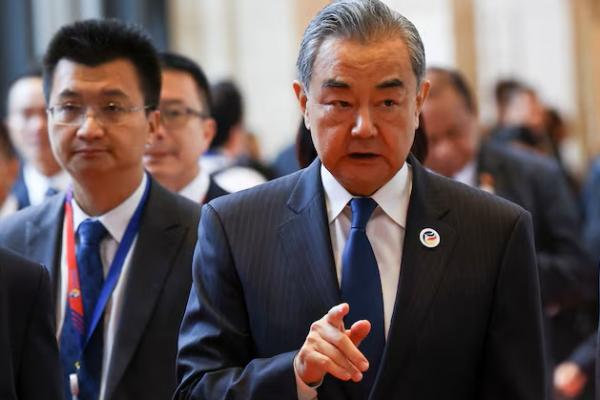 Menteri Luar Negeri Tiongkok Wang Yi menghadiri Pertemuan Menteri Luar Negeri ASEAN ke-57 di Vientiane, Laos, 26 Juli 2024. REUTERS 