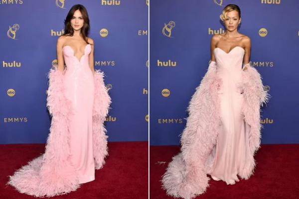 Eiza Gonzalez dan Rita Ora di Primetime Emmy Awards ke-76, Minggu (15/9/2024). (FOTO: GETTY IMAGE) 