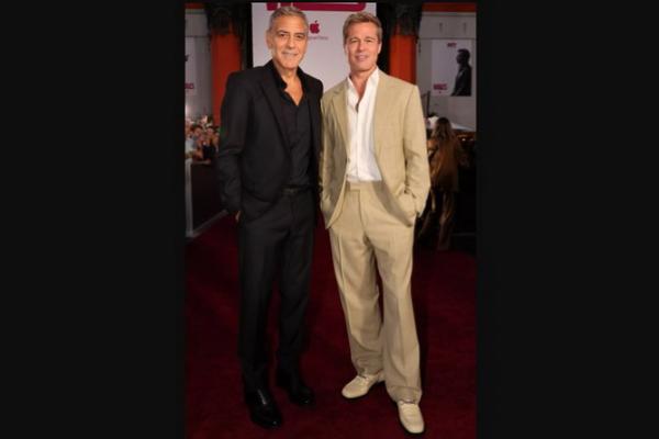 George Clooney dan Brad Pitt pada 18 September 2024. (FOTO: GETTY IMAGE) 