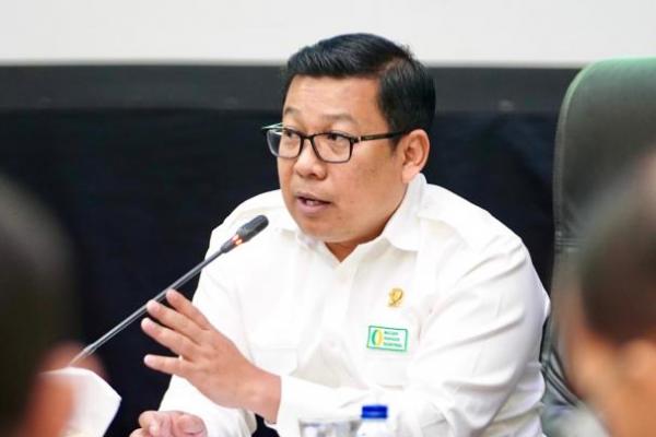 Kepala Badan Pangan Nasional atau National Food Agency (NFA) Arief Prasetyo Adi dalam rapat koordinasi bersama Kementerian Pertanian, Badan Pangan Nasional, Perum Bulog, ID FOOD, PTPN, dan Pupuk Indonesia, di Auditorium Kementerian Pertanian, Jakarta, Jumat (20/9/2024). 