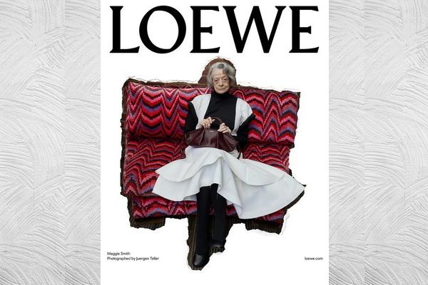 Pemotretan terakhir Dame Maggie Smith adalah untuk merek fesyen Loewe. (FOTO: LOEWE) 