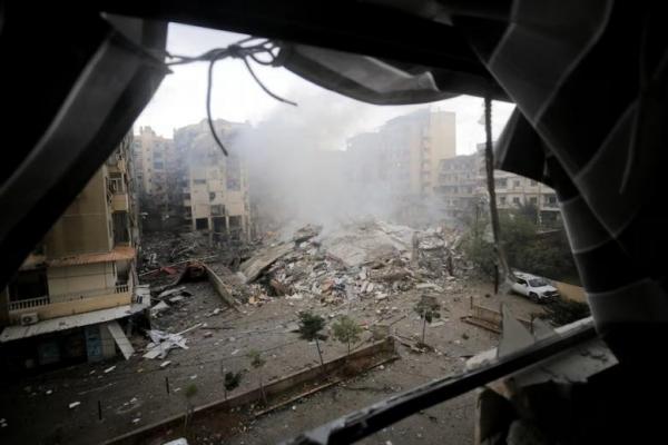 Pandangan umum menunjukkan bangunan yang rusak, setelah serangan Israel di pinggiran selatan Beirut, Lebanon 1 Oktober 2024. REUTERS 