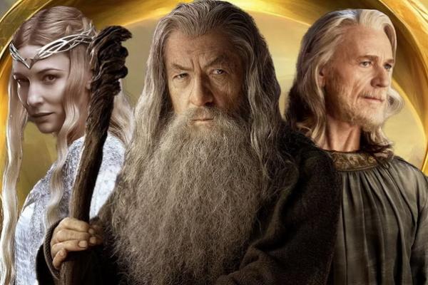 Karakter di film The Lord of the Rings yaitu Galadriel, Gandalf, dan Cirdan. (FOTO: NEW LINE CINEMA) 