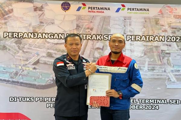 Perpanjangan kerja sama antara KSOP Pekanbaru dengan PT Pertamina. Foto: hubla/katakini 