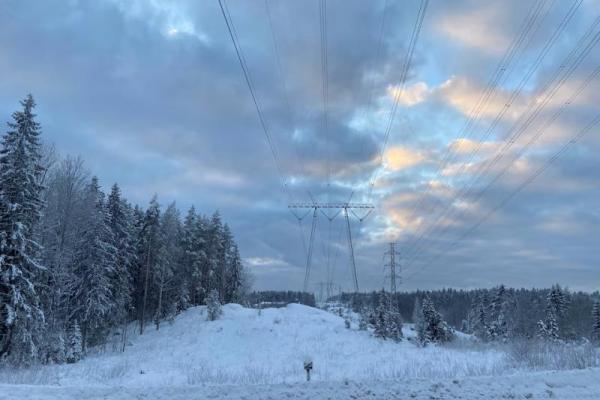 Saluran listrik terlihat di Espoo yang bersalju, Finlandia, 17 Desember 2022. REUTERS 