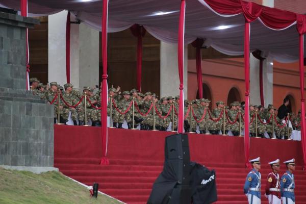 Potret para Menteri Kabinet Merah Putih ketika mengikuti retreat di Akademi Militer, Kota Magelang, Jawa Tengah (Foto: Istimewa) 