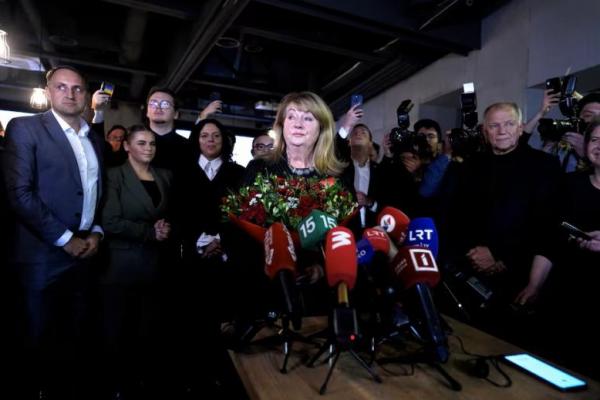 Pemimpin Sosial Demokrat Vilija Blinkeviciute, Vilnius, Lithuania, 27 Oktober 2024. REUTERS 