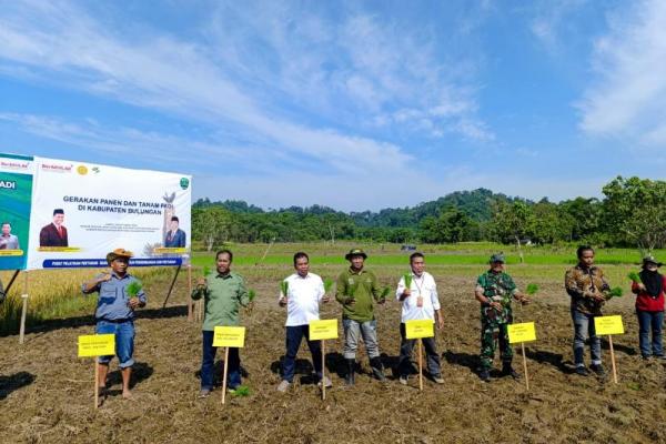 Kementerian Pertanian (Kementan) dan Pemerintah Kabupaten Bulungan, menyelenggarakan acara Panen dan Tanam Padi Bersama di Desa Antutan, Kecamatan Tanjung Palas, Kabuaten Bulungan, Kalimantan Utara (Foto: Kementan) 