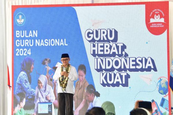 Menteri Pendidikan Dasar dan Menengah (Mendikdasmen), Abdul Mu`ti dalam peluncuran Bulan Guru Nasional 2024 (Foto: Istimewa) 