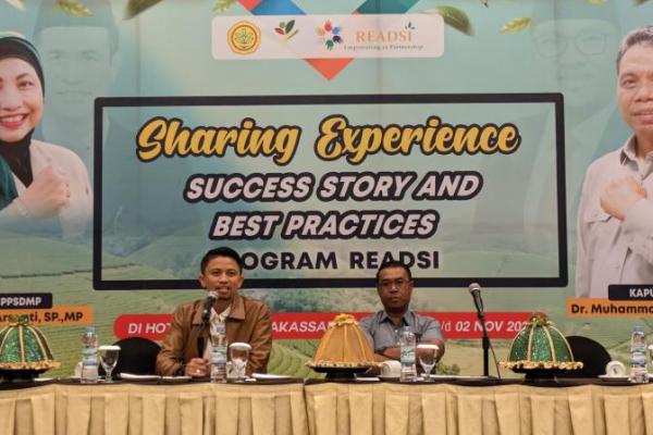 Kementerian Pertanian (Kementan) melalui Badan Penyuluhan dan Pengembangan Sumber Daya Manusia Pertanian (BPPSDMP) menggelar kegiatan Sharing Experience Success Story & Best Practices Program READSI, di Makassar (Foto: Kementan) 