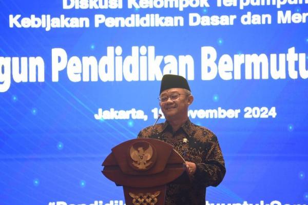 Menteri Pendidikan Dasar dan Menengah (Mendikdasmen), Abdul Mu`ti Diskusi Kelompok Terpumpun (DKT) 8 Kajian Kebijakan Pendidikan, di Jakarta (Foto: Istimewa) 