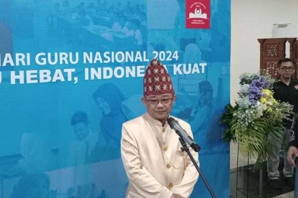 Menteri Pendidikan Dasar dan Menengah (Mendikdasmen) Abdul Mu`ti dalam jumpa pers Hari Guru Nasional (Foto: Ist) 