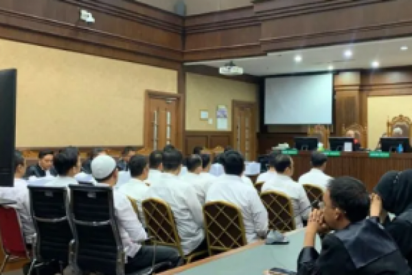 Sidang pembacaan surat tuntutan kasus pungutan liar (pungli) Rutan KPK di Pengadilan Tindak Pidana Korupsi Jakarta, Senin (25/11/2024). (foto:antara) 