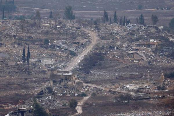 Pemandangan umum Lebanon selatan, setelah gencatan senjata antara Israel dan Hizbullah berlaku, di Israel utara, 27 November 2024. REUTERS 