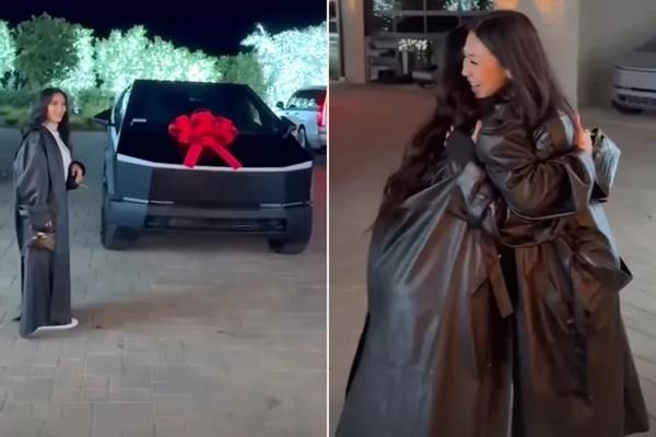 Kim Kardashian menghadiahkan Tesla Cybertruck kepada Tracy Romulus. (FOTO: INSTAGRAM) 