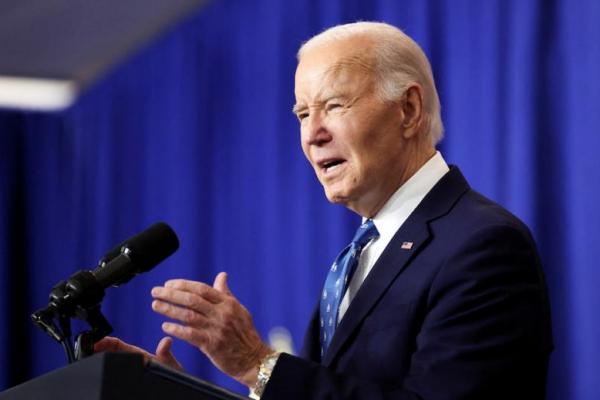 Presiden AS Joe Biden berpidato saat mengunjungi Departemen Tenaga Kerja di Washington, AS, 16 Desember 2024. REUTERS 