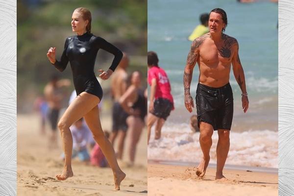 Nicole Kidman dan Keith Urban liburan di pantai Australia. (FOTO: BACKGRID) 