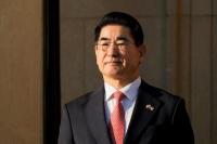 Menteri Pertahanan Korea Selatan Kim Yong-hyun saat Pertemuan Konsultasi Keamanan AS-ROK di Pentagon di Washington, AS, 30 Oktober 2024. REUTERS