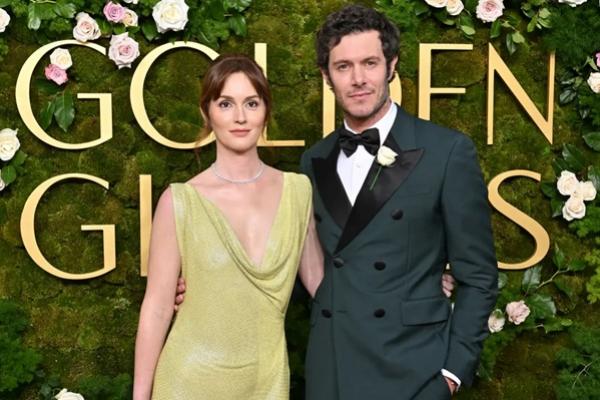 Leighton Meester dan Adam Brody di acara Golden Globes 2025, Minggu (5/1/2025). (FOTO: FILM MAGIC) 