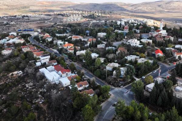 Pemandangan dari drone pemukiman Israel Shilo, di Tepi Barat yang diduduki Israel, 13 November 2024. REUTERS 