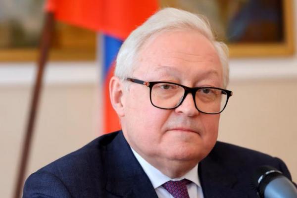 Wakil Menteri Luar Negeri Rusia Sergei Ryabkov menghadiri konferensi pers di PBB, Jenewa, Swiss, 2 Maret 2023. REUTERS 