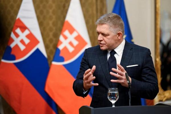 Perdana Menteri Slowakia Robert Fico menghadiri konferensi pers di Bratislava, Slowakia, 21 Januari 2025. REUTERS 