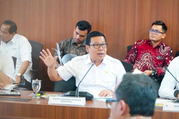 Kepala Badan Pangan Nasional/National Food Agency (NFA)  Arief Prasetyo Adi saat mengikuti Rakortas bersama Menteri Koordinator Bidang Pangan Zulkifli Hasan di Jakarta, Jumat (31/1/2025).(foto:NFA) 