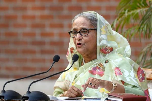 Sheikh Hasina, Perdana Menteri Bangladesh di kediaman Perdana Menteri di Dhaka, Bangladesh, 8 Januari 2024. REUTERS 