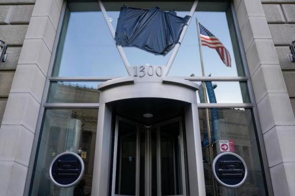 Gedung USAID ditutup untuk karyawan setelah sebuah memo dikeluarkan untuk bekerja dari jarak jauh, di Washington, AS, 3 Februari 2025. REUTERS 