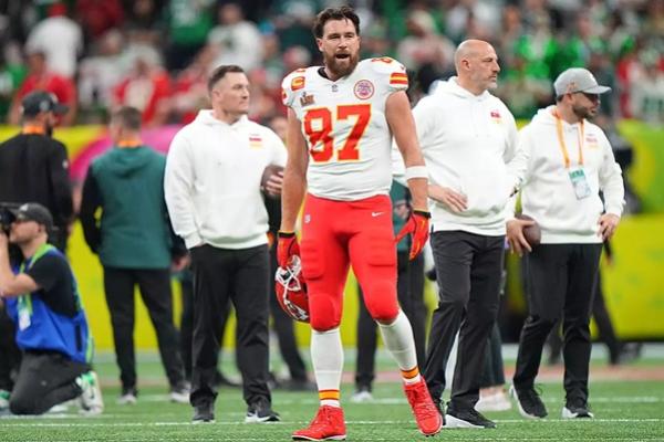 Travis Kelce bermain melawan Philadelphia Eagles di Super Bowl pada 9 Februari 2025. (FOTO: GETTY IMAGE) 