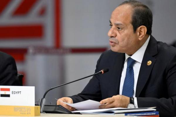 Presiden Mesir Abdel Fattah al-Sisi menghadiri pertemuan format panjang KTT BRICS di Kazan, Rusia pada 23 Oktober 2024. Foto via REUTERS 