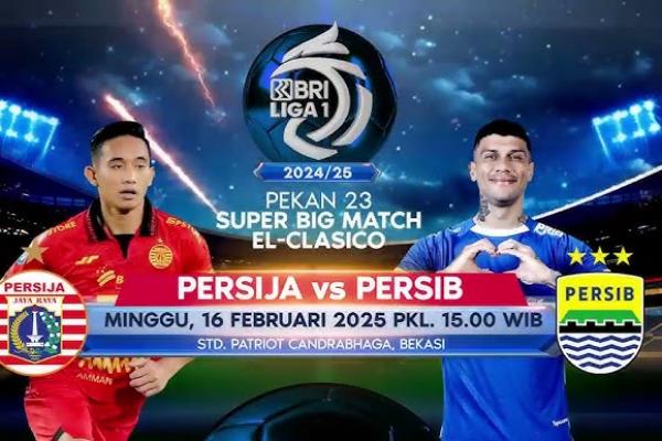 Kontra Persija Vs Persib digelar di Bekasi, Minggu (16/2/2025).  