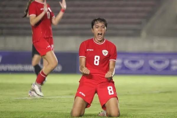 Momen timnas putri saat merayakan gol ke gawang Arab Saudi (Foto: Goal) 