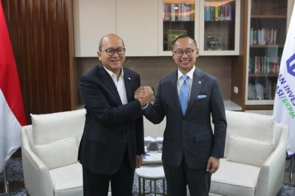 Wakil Ketua MPR RI Eddy Soeparno (kanan) menemui Menteri Investasi dan Hiliriasi/Kepala BKPM Rosan Roeslani, dorong regulasi CCS progresif dan kompetitif (Foto: Humas MPR) 