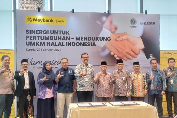  Dukungan UMKM Halal Indonesia jadi tema dalam kegiatan Penandatanganan kerja sama kolaborasi antara LPOM MUI DKI Jakarta, LPM UMKM Muhammadiyah Jakarta dengan Maybank Jakarta Indonesia, Kamis (Foto: Ist) 